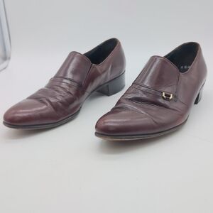 Vintage Florsheim Women's Sz 9 C Maroon Leather Loafers Shoes